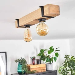 Plafonnier Montgomery Ecru, Noir, 2 Lumieres