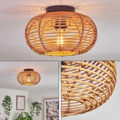 Plafonnier Mulstrand Ecru, Noir, 1 Lumiere