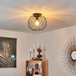 Plafonnier Nordslesvig Or, Noir, 1 Lumiere