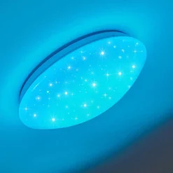 Plafonnier Norton Star Led Blanc, 1 Lumiere, Telecommandes, Changeur De Couleurs