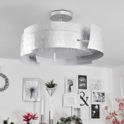 Plafonnier Novara Argente, 3 Lumieres