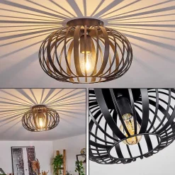 Plafonnier Oravi Noir, 1 Lumiere