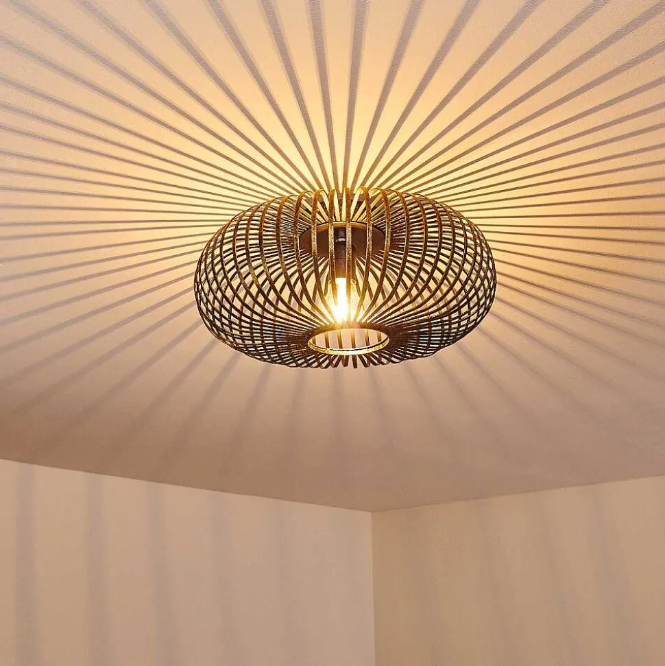 Plafonnier Oravi Noir Dore, 1 Lumiere