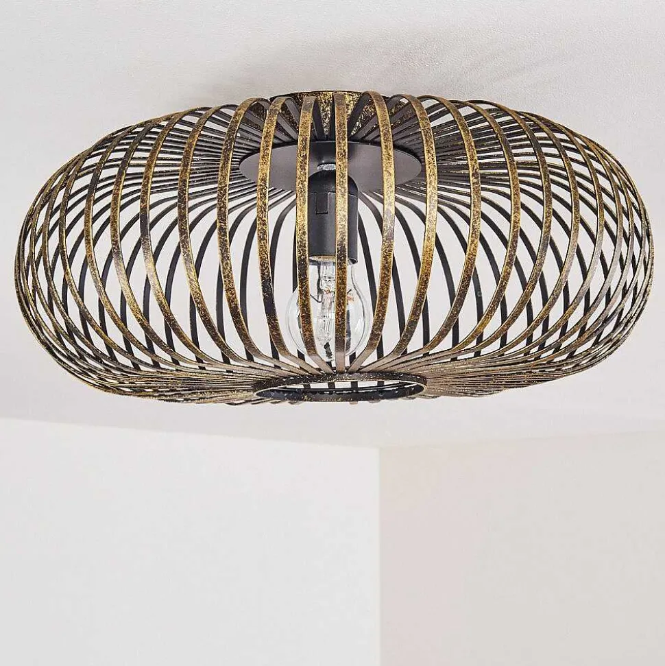 Plafonnier Oravi Noir Dore, 1 Lumiere