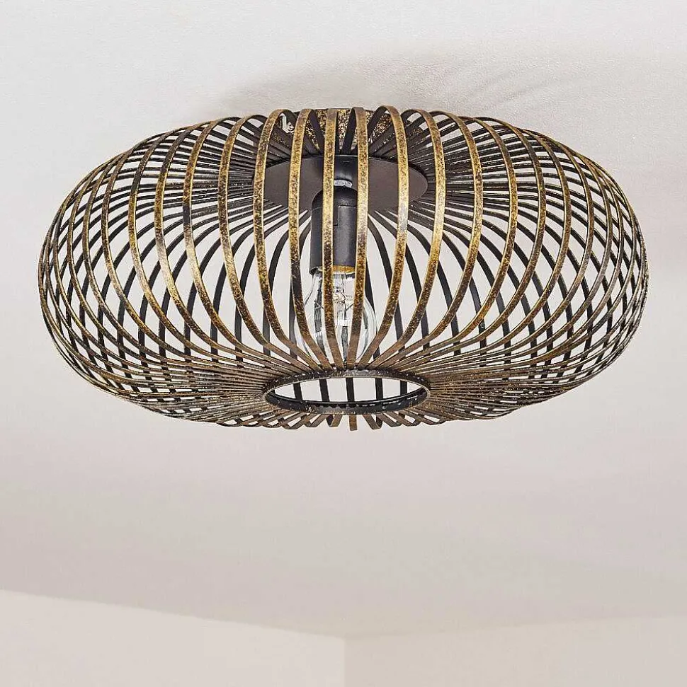 Plafonnier Oravi Noir Dore, 1 Lumiere