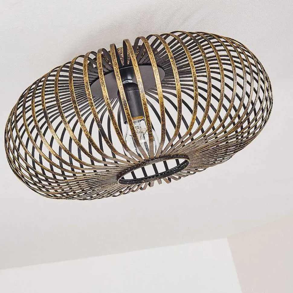 Plafonnier Oravi Noir Dore, 1 Lumiere