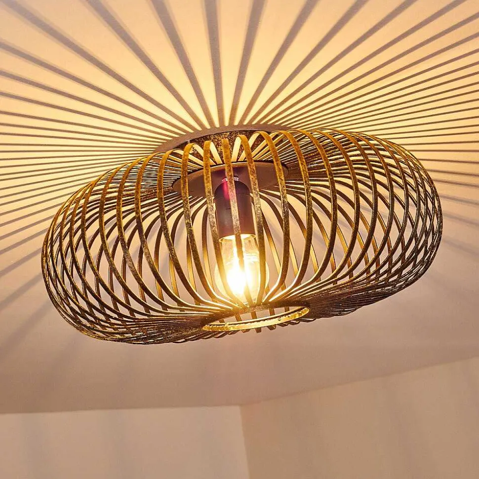 Plafonnier Oravi Noir Dore, 1 Lumiere