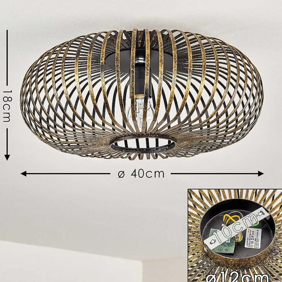 Plafonnier Oravi Noir Dore, 1 Lumiere