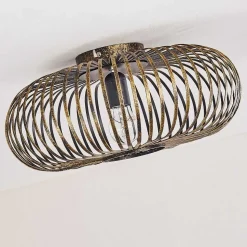 Plafonnier Oravi Noir Dore, 1 Lumiere