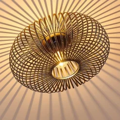 Plafonnier Oravi Noir Dore, 1 Lumiere