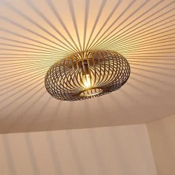 Plafonnier Oravi Noir Dore, 1 Lumiere