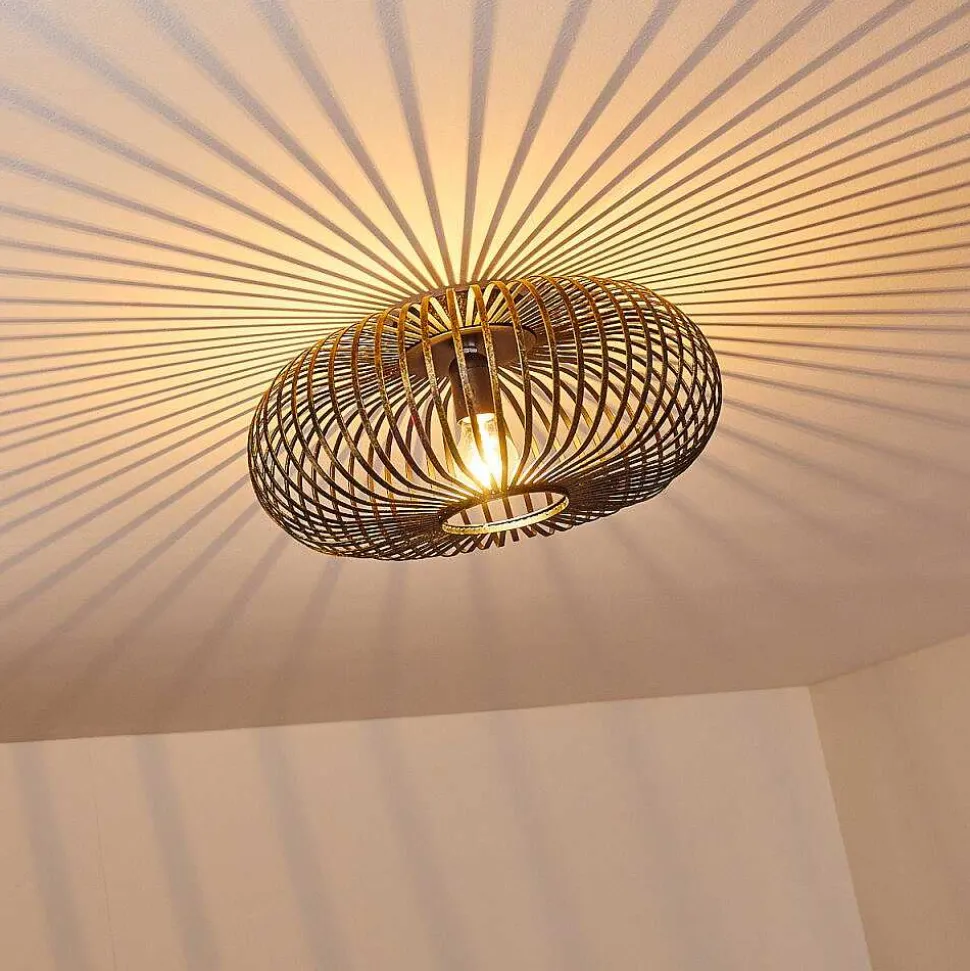 Plafonnier Oravi Noir Dore, 1 Lumiere