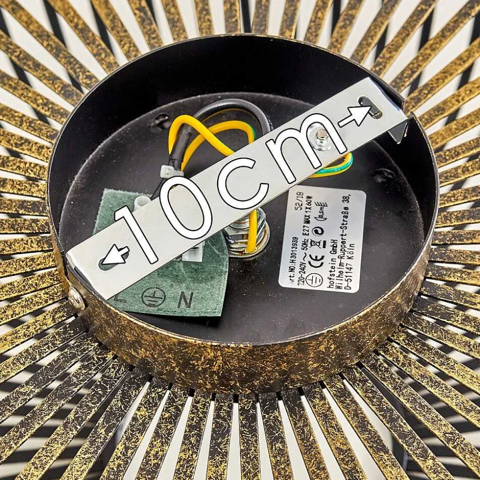 Plafonnier Oravi Noir Dore, 1 Lumiere