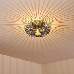 Plafonnier Oravi Noir Dore, 1 Lumiere