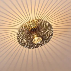 Plafonnier Oravi Noir Dore, 1 Lumiere