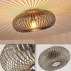 Plafonnier Oravi Noir Dore, 1 Lumiere