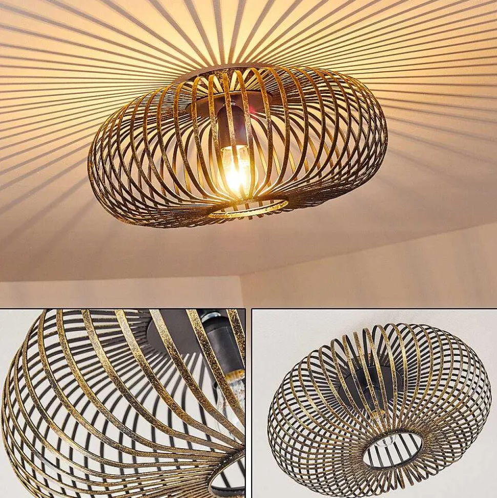 Plafonnier Oravi Noir Dore, 1 Lumiere