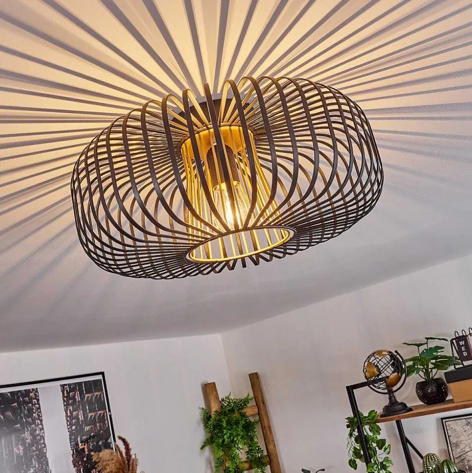 Plafonnier Oravi Noir Dore, 1 Lumiere