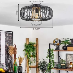 Plafonnier Oravi Noir Dore, 1 Lumiere