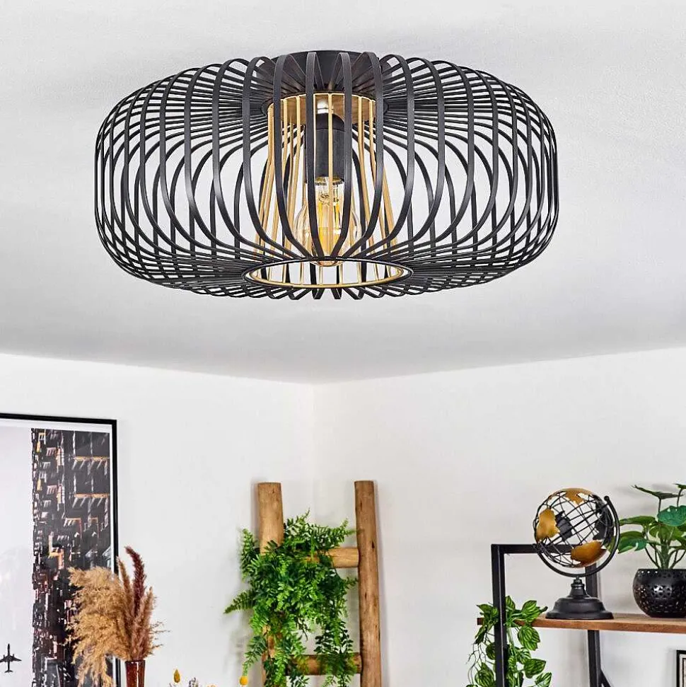 Plafonnier Oravi Noir Dore, 1 Lumiere