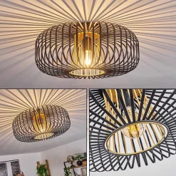 Plafonnier Oravi Noir Dore, 1 Lumiere