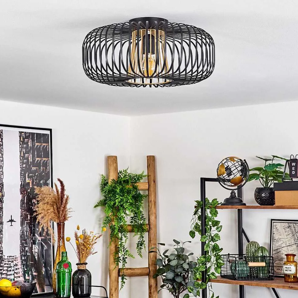 Plafonnier Oravi Noir Dore, 1 Lumiere