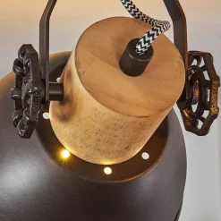 Plafonnier Orny Anthracite, Bois Clair, 2 Lumieres