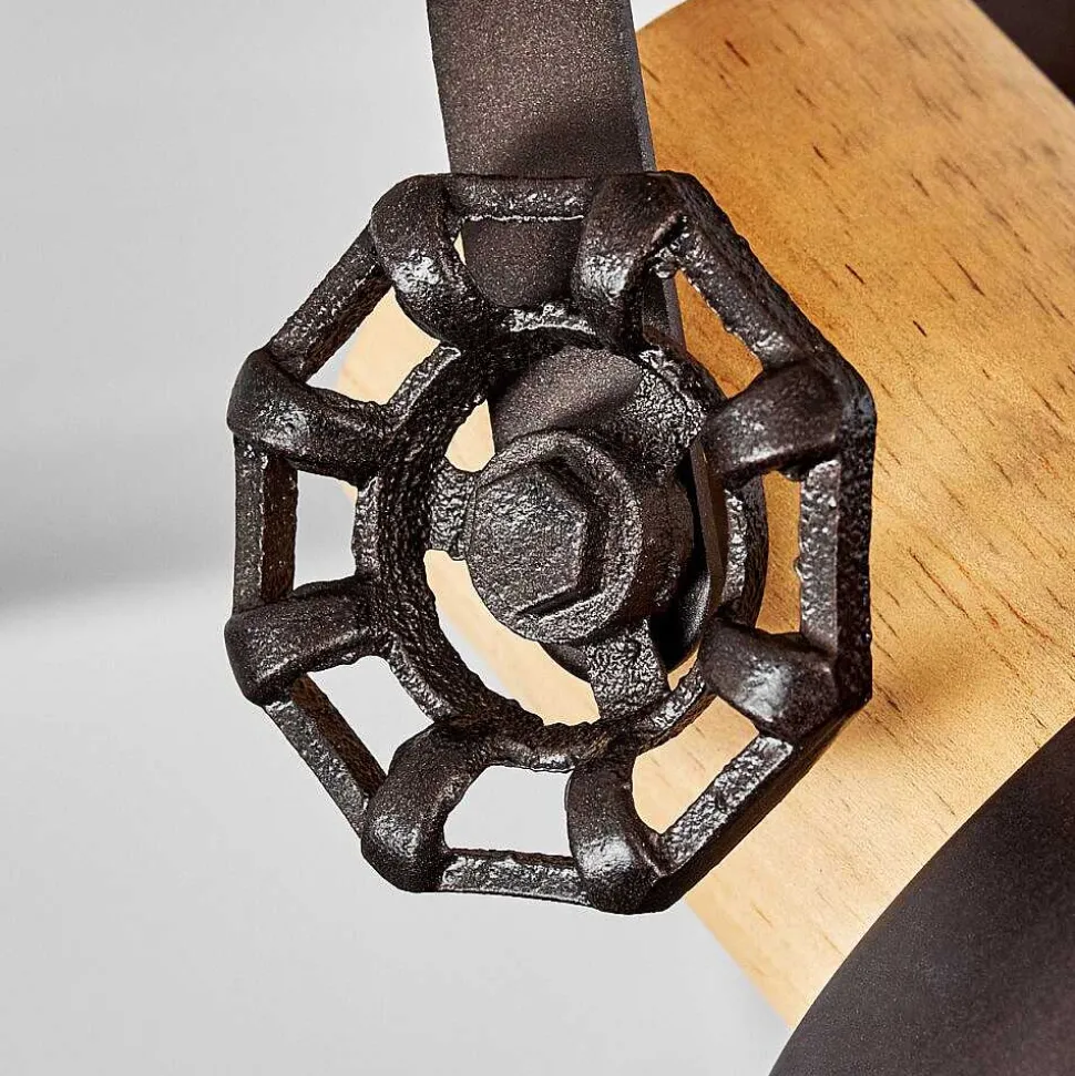 Plafonnier Orny Anthracite, Bois Clair, 2 Lumieres