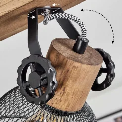 Plafonnier Orny Bois Fonce, Noir, 3 Lumieres