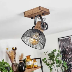 Plafonnier Orny Bois Fonce, Noir, 1 Lumiere