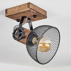 Plafonnier Orny Bois Fonce, Noir, 1 Lumiere