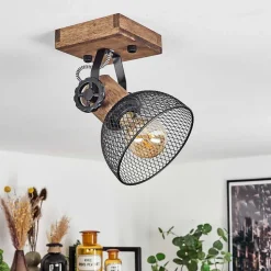 Plafonnier Orny Bois Fonce, Noir, 1 Lumiere