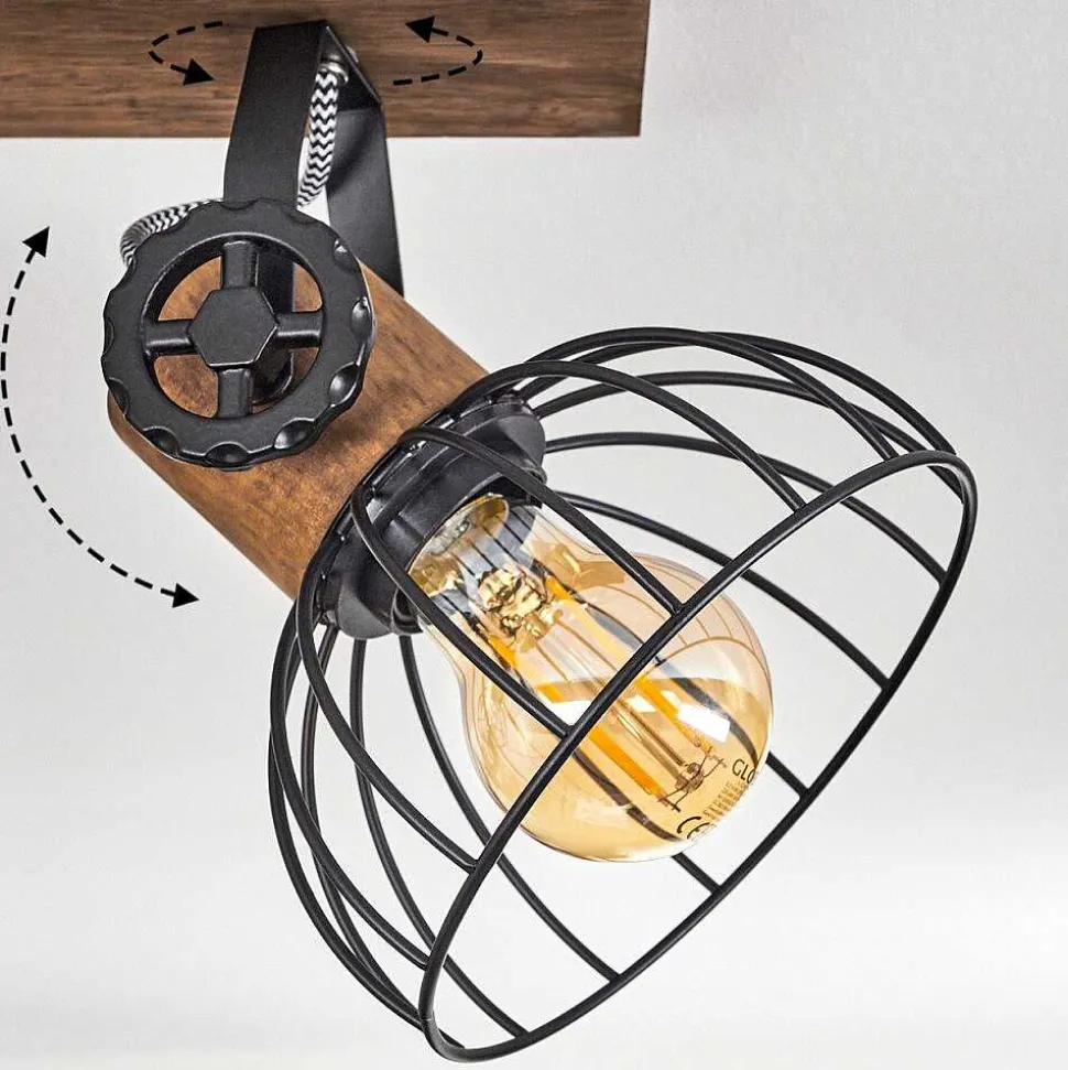 Plafonnier Orny Bois Fonce, Noir, 3 Lumieres