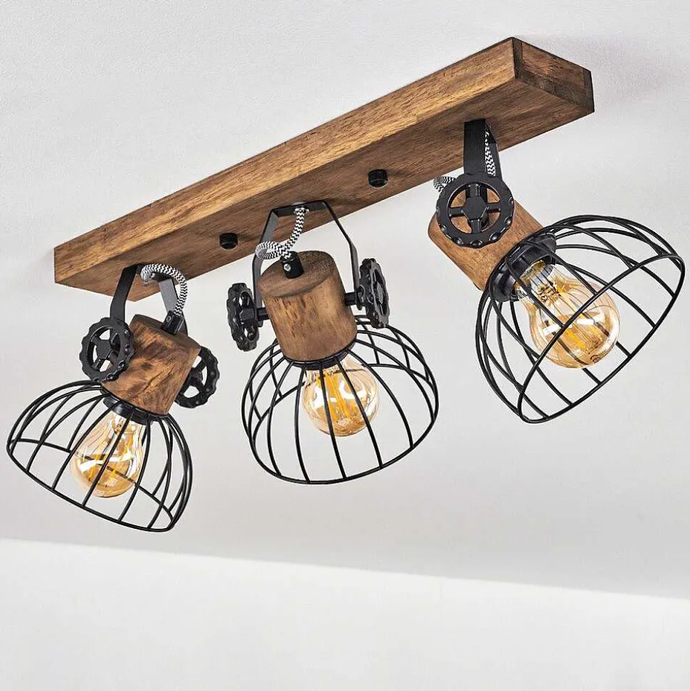 Plafonnier Orny Bois Fonce, Noir, 3 Lumieres