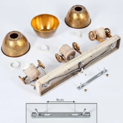 Plafonnier Orny Bronze, Bois Clair, 3 Lumieres