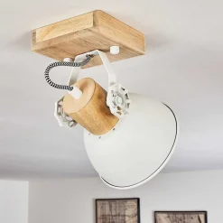 Plafonnier Orny Brun, Blanc, 1 Lumiere