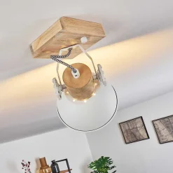 Plafonnier Orny Brun, Blanc, 1 Lumiere