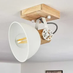 Plafonnier Orny Brun, Blanc, 1 Lumiere