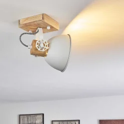 Plafonnier Orny Brun, Blanc, 1 Lumiere