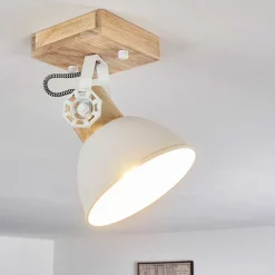 Plafonnier Orny Brun, Blanc, 1 Lumiere