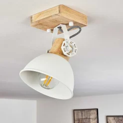 Plafonnier Orny Brun, Blanc, 1 Lumiere