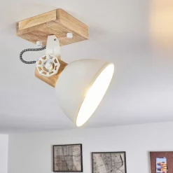 Plafonnier Orny Brun, Blanc, 1 Lumiere