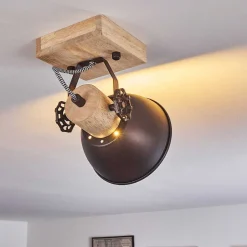 Plafonnier Orny Brun, Noir, 1 Lumiere