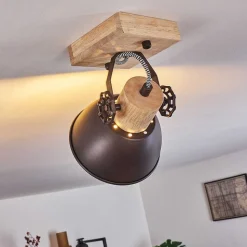 Plafonnier Orny Brun, Noir, 1 Lumiere