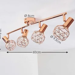 Plafonnier Palmira Cuivre, 4 Lumieres