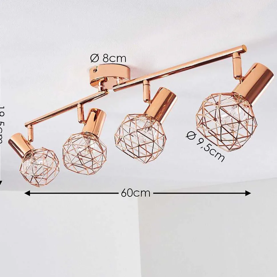 Plafonnier Palmira Cuivre, 4 Lumieres