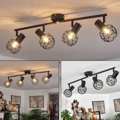 Plafonnier Palmira Noir, 4 Lumieres