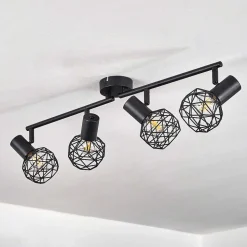 Plafonnier Palmira Noir, 4 Lumieres