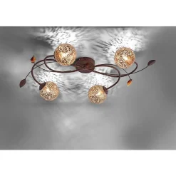 Plafonnier Paul Neuhaus Greta Rouille, 4 Lumieres