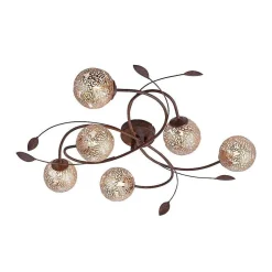 Plafonnier Paul Neuhaus Greta Rouille, 6 Lumieres